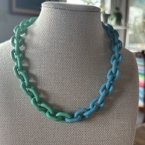 Vintage Green and Blue Acrylic Chocker  Chain Necklace